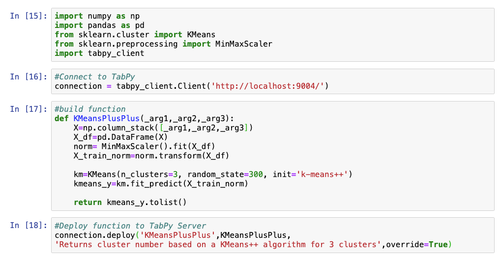 Deploy TabPy functions from Python