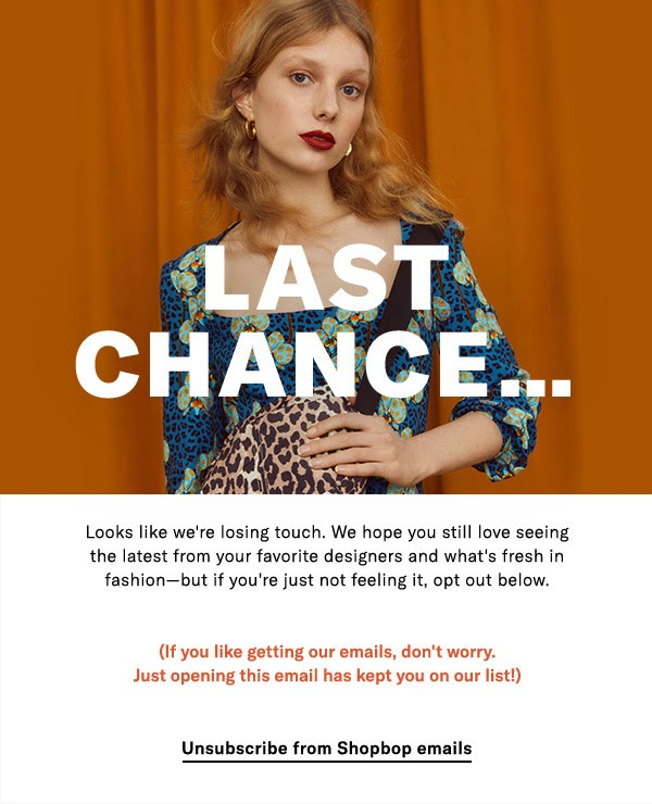 Re-Engagement Email from Shopbop