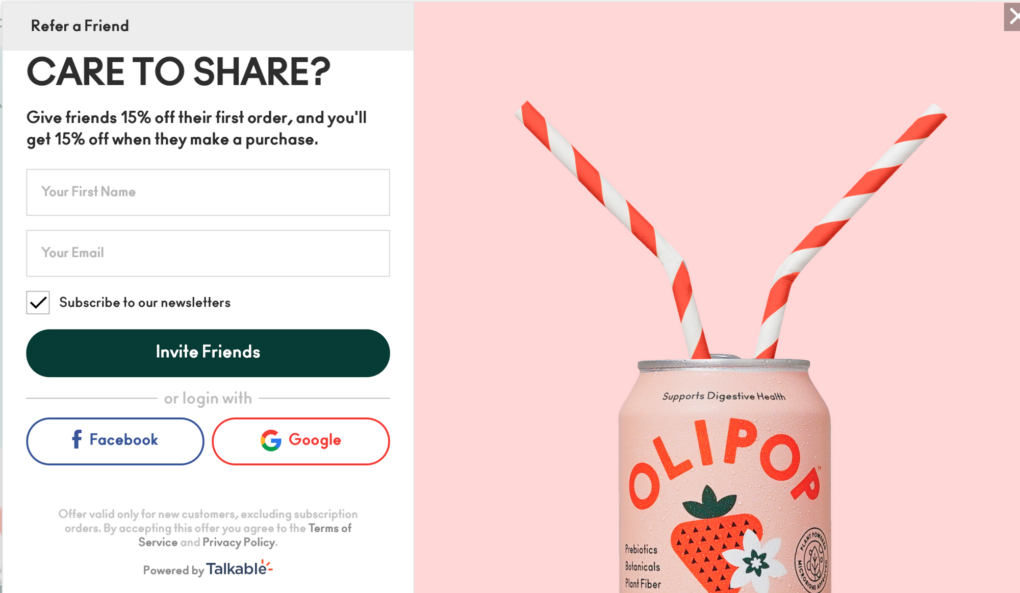 Friends referral - Olipop