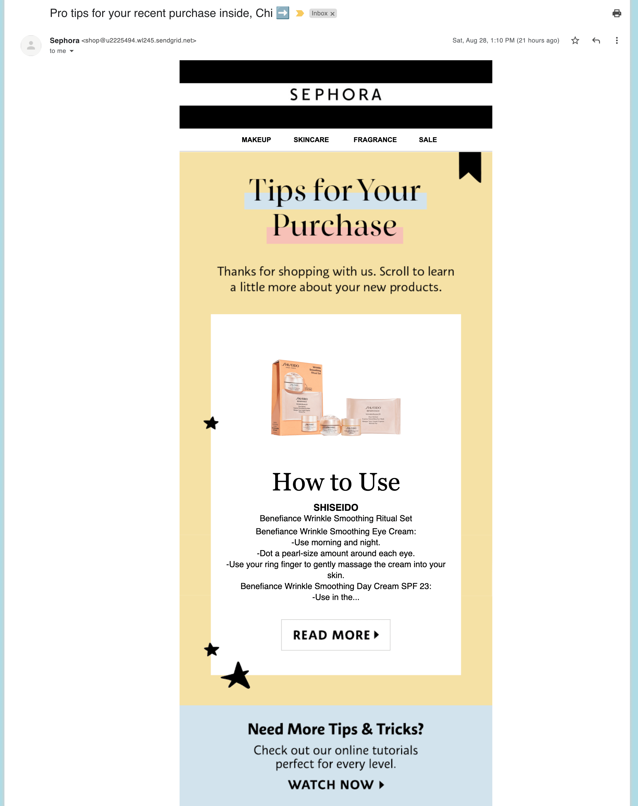 Sephora -  Onboarding Email